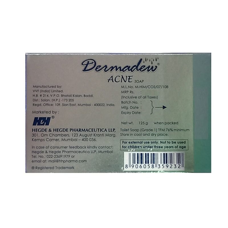 Dermadew Acne Soap - 75 gm - Image 2