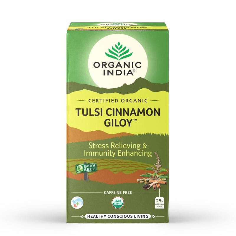 Organic India Tulsi Cinnamon Giloy Tea Bags - 25 Tea Bags