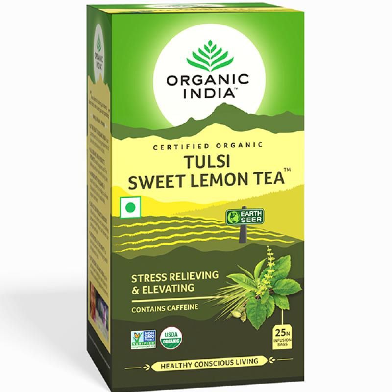 Organic India Tulsi Sweet Lemon Tea Bags - 25 Tea Bags