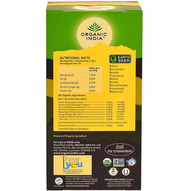Organic India Tulsi Sweet Lemon Tea Bags - 25 Tea Bags - Image 2