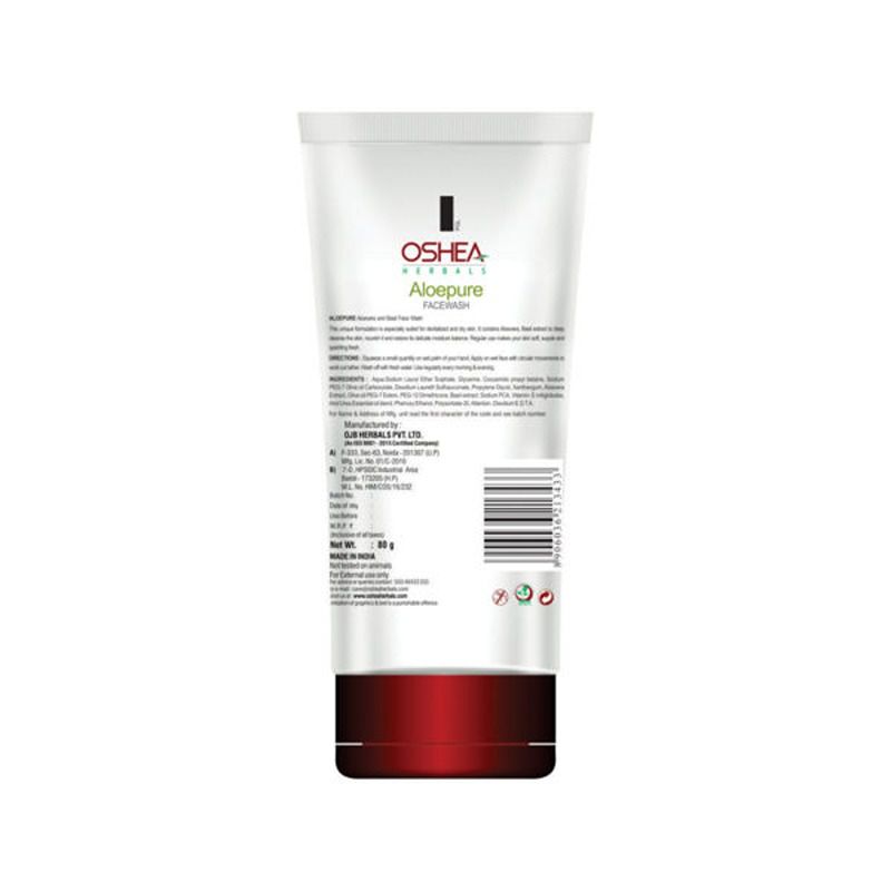 Oshea Herbals Aloepure Aloevera and Basil Face Wash - 120 gm - Image 2