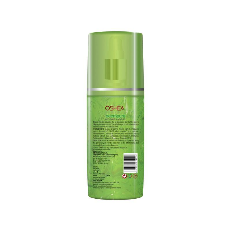 Oshea Herbals Neempure Anti Acne and Pimple Gel - 120 ml - Image 2