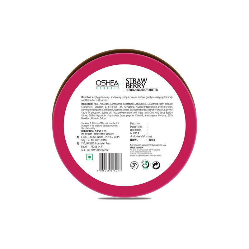 Oshea Herbals Strawberry Body Butter - 200 gm - Image 2