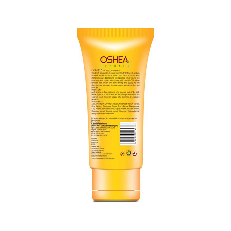 Oshea Herbals UVShield Mattifying Sun Block Cream SPF 40 - 120 gm - Image 2