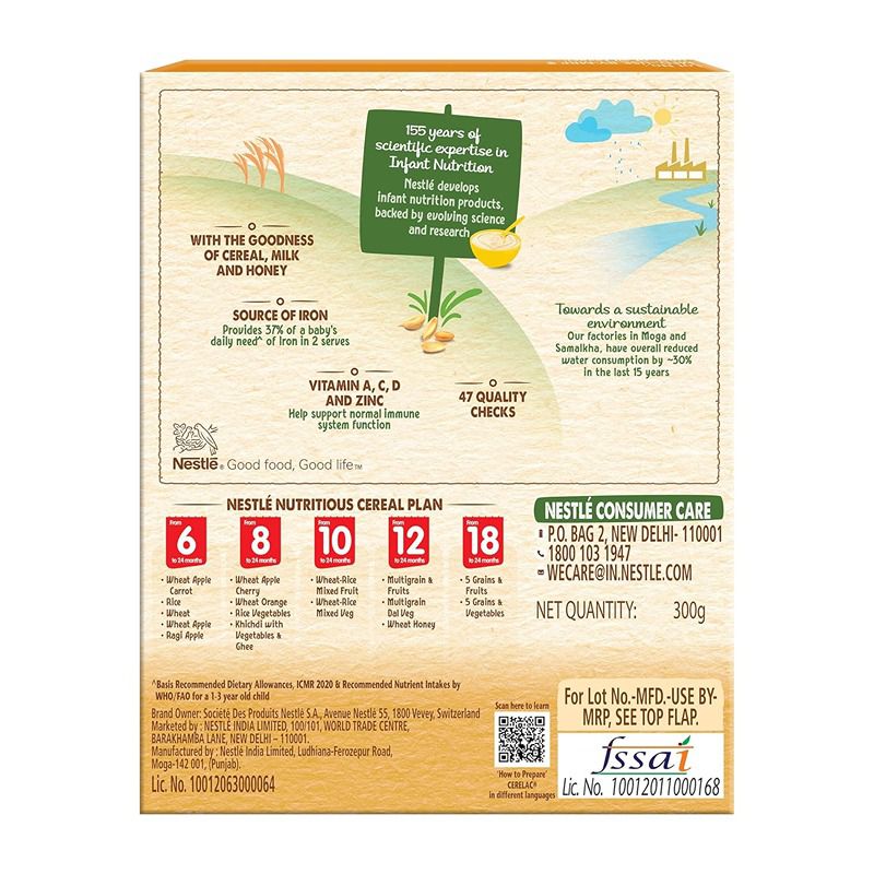 Nestle Cerelac Baby Food Cereal Wheat Honey For 12 Months - 300 gm - Image 2