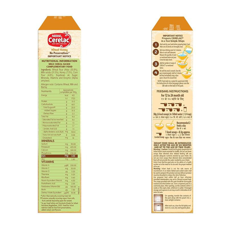 Nestle Cerelac Baby Food Cereal Wheat Honey For 12 Months - 300 gm - Image 4