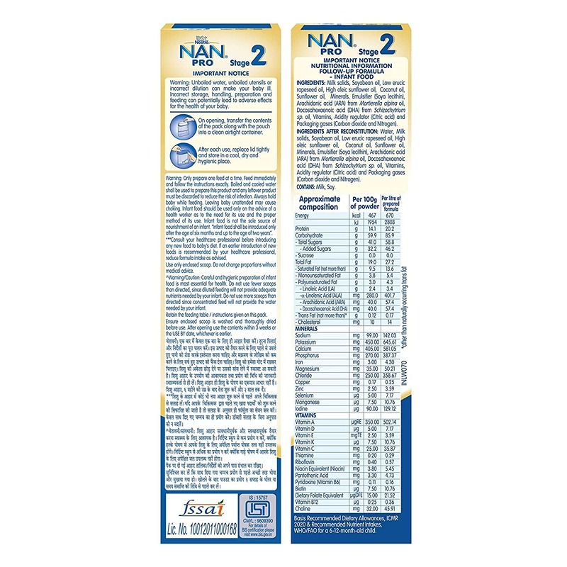 Nestle Nan Pro Stage 2 Infant Formula Milk Powder for babies Upto 6-12 Months - 400 gm - Image 4